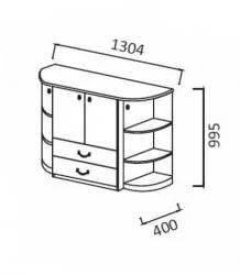 Комод Комодино-3 Дуб беленый Туя светлая
