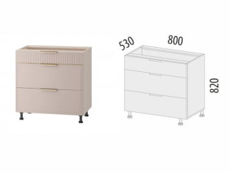 Напольный шкаф (3 ящика с системой плавного закрывания) Флоренция 107.92