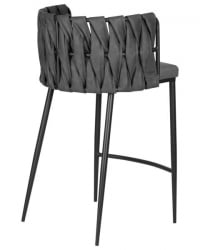 Стул барный ДОБРИН АМЕЛИА (серая ткань (Ф-48), темно-серый винтажный ПУ (МФ-12)) 4 шт / DOBRIN AMELIA (F-48), PU (MF-12))