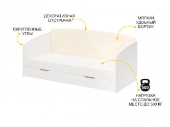 Кровать Монако 903.05 Белый шпон/Даллас Айвори