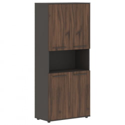 Шкаф с двумя комплектами глухих малых дверей ЕДИС ЕХCС 85.4 Дуб Денвер темный Мокко Мокко / EDIS EHCS