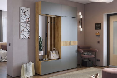 Прихожая Бери К4 Дуб крафт золотой/белое дерево