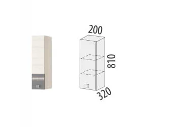 Шкаф кухонный (лев/прав) Графит 74.19 Сосна Астрид /Ваниль/Графит