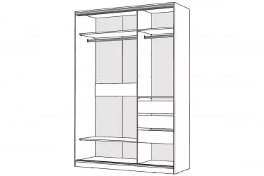 Шкаф-купе 2-х дверный Виктория 1600х584х2300, Белый 16ДЗДЗ-ШЯ-Б 310-463