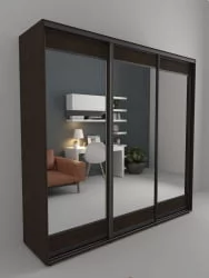 Шкаф-купе 3-х дверный Акцент-Лайт 3 2400х600 Венге