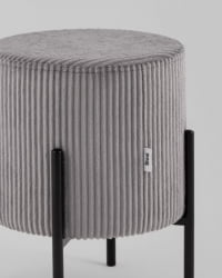 Пуф Кейси велюр рельефный светло-серый