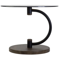 Стеклянный стол Дуэт 13Н Черный, дуб маррон / стекло тонированное