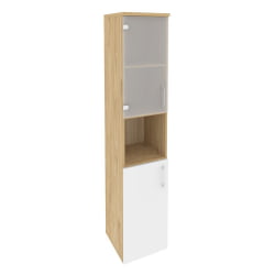 Шкаф высокий узкий левый ONIX O.SU-1.4(L) Тиквуд Светлый/Белый