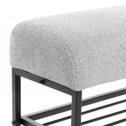 Банкетка Charli Lux/Чарли Люкс БО велюр/букле, VT shape silver