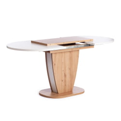 Стол обеденный SATURN ЛДСП, 120-160x80x75,5 см, Дуб Артисан/Белый