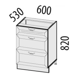 Стол кухонный (3 ящика с метабоксами) Оливия 72.66