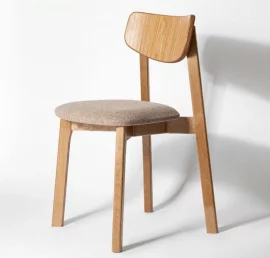 Стул с мягким сиденьем Вега Rosy Grey жаккард Эмаль белая