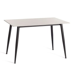 Обеденный стол Austen/Остин столешница керамика (матовая) /опоры металл, белый/черный, 120х80х75см