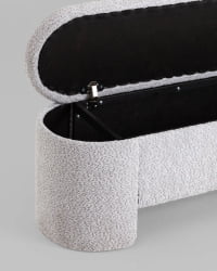 Банкетка Taks с местом для хранения букле светло-серый