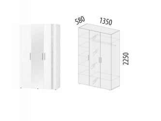 Шкаф трехдверный с зеркалом Николь 901.12