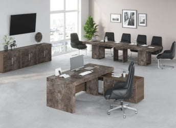 Тумба подкатная 2 ящика B-TONE BTN36130242 Вяз Бетон темный