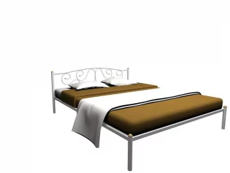 Кровать двуспальная из металла Ангелина 160х190 Белый