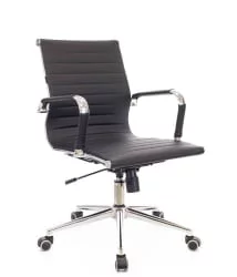 Кресло для персонала Leo T экокожа Черный