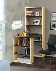 Компьютерный стол с надстройкой компьютерный №12 Ясень Шимо темный/Ясень Шимо светлый