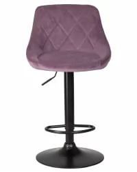 Стул барный DOBRIN LOGAN BLACK Пудрово-сиреневый велюр MJ9-52