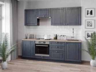 Шкаф кухонный 800 горизонтальный с 2 дверями Мокка ЛД 274.760.000.166 Черный Дуб фактурный антрацит