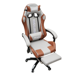 Кресло 907 KINGQUEEN, замша, цвет светло-серый с массажем, арт 907-LGrey