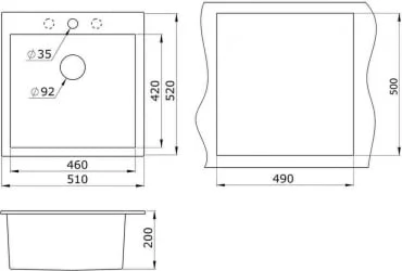 Кухонная мойка GRANULA 5102 Базальт
