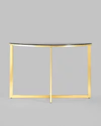 Консоль полукруглая АЛЬБА 115x30 Золото (стекло черное)