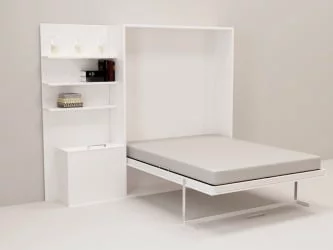 Откидная кровать с полкой Смарт 1 К 1400+П левая Дуб молочный