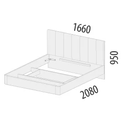 Кровать Кашемир 900.01 Дуб Кронберг