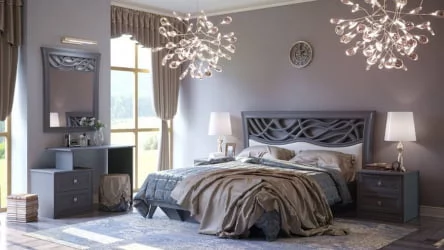 Кровать двуспальная 1600 с подъёмным механизмом Джулия ЛД 695.060.000.004 Оникс серый