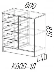 Комод в спальню Венге/Сосна Лоредо