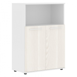 Шкаф с глухими малыми дверьми EDIS EMCS 85.3 Ясень Траун Белый Белый