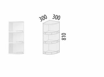 Шкаф кухонный торцевой (лев/прав) Бьянка 102.18
