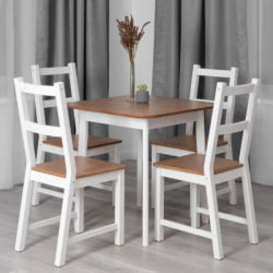 Стол Соната Люкс/ Sonata Lux table, 75х75х73 см массив сосны, антик/белый, 75х75х73 см