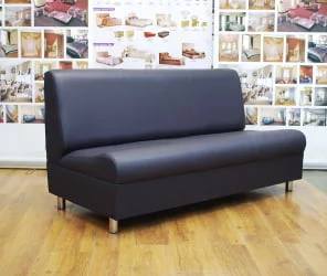 Диван офисный Клерк 3 тройная без подлокотников черный Ecotex 3001