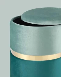 Банкетка Кэрри с ящиком велюр Бирюзовый