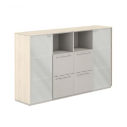 Шкаф средний с ящиками Atlas NZ-0336.YN.GS Ясень Наварра Серый камень