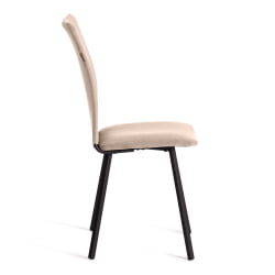 Стул обеденный Ла Роуссе (2 шт. в упаковке) НЕВ, велюр, бежевый/черный, 7, 45х55х93 см / La Rousse NEW,
