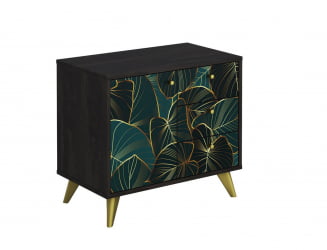 Комод Фьюжн КМ-002 АРТ Угольный камень/TROPICAL