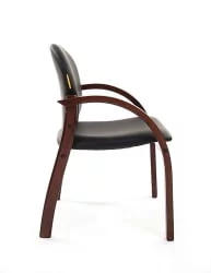 Кресло для посетителя CHAIRMAN 659 терра черный матовый/темный орех