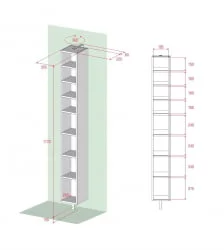 Узкий шкаф в прихожую Спика Шелф Белый