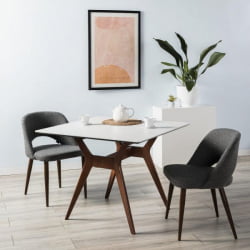 Стол Нарвик 960*960 мрамор Бианко Темный орех