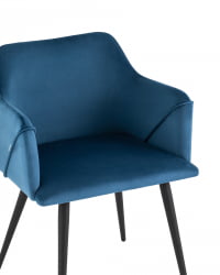 Стул с подлокотниками Джоэл велюр Cиний