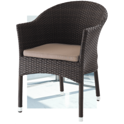 Плетеное кресло AFM-353BL Brown + подушка