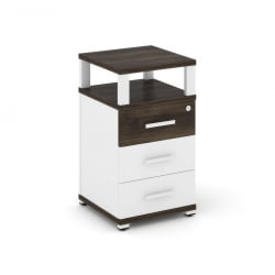 Тумба приставная с 3-мя ящиками и надставкой CОНCЕПТ CН.ТУП-003 Б/В Дуб Мали Белый бриллиант Белый / CONCEPT CN.TUP-003 B/W