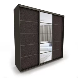 Шкаф-купе трехстворчатый с зеркалом Акцент-Квадро КЛ 1500х600 Венге/Бронза