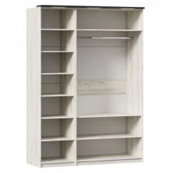 Шкаф трехстворчатый с комбинированными дверями Техно 09 Дуб Крафт белый Серый шифер