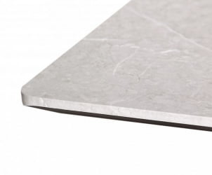 Стол Нарвик 960*960 мрамор Бианко Темный орех