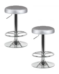 Табурет барный ДОБРИН БРУНО (серебряный) 2 шт / DOBRIN BRUNO